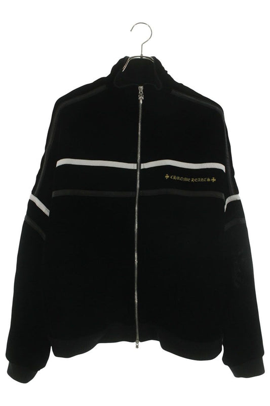 Chrome Hearts Velvet Tracksuit Jacket Logo Embroidered Velour Track Zip