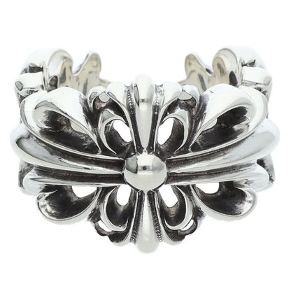 Chrome Hearts Dbl Flrl Crs Double Floral Cross Silver Ring