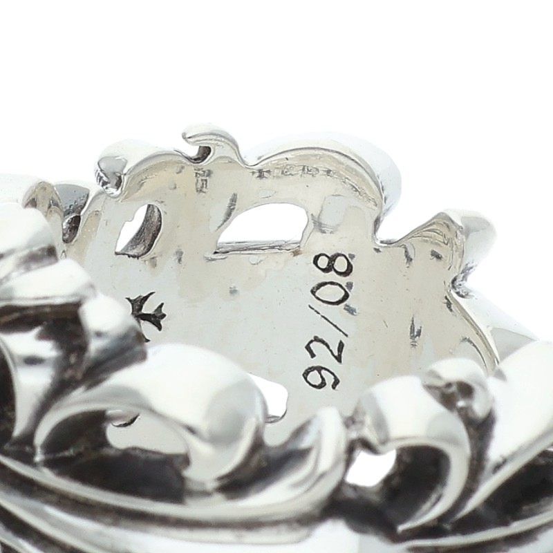 Chrome Hearts Dbl Flrl Crs Double Floral Cross Silver Ring — view 4