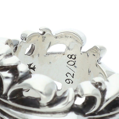 Chrome Hearts Dbl Flrl Crs Double Floral Cross Silver Ring — view 4