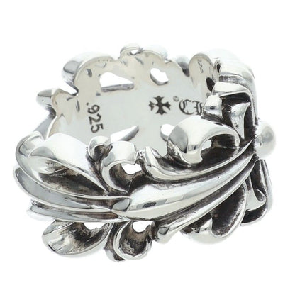 Chrome Hearts Dbl Flrl Crs Double Floral Cross Silver Ring — view 5