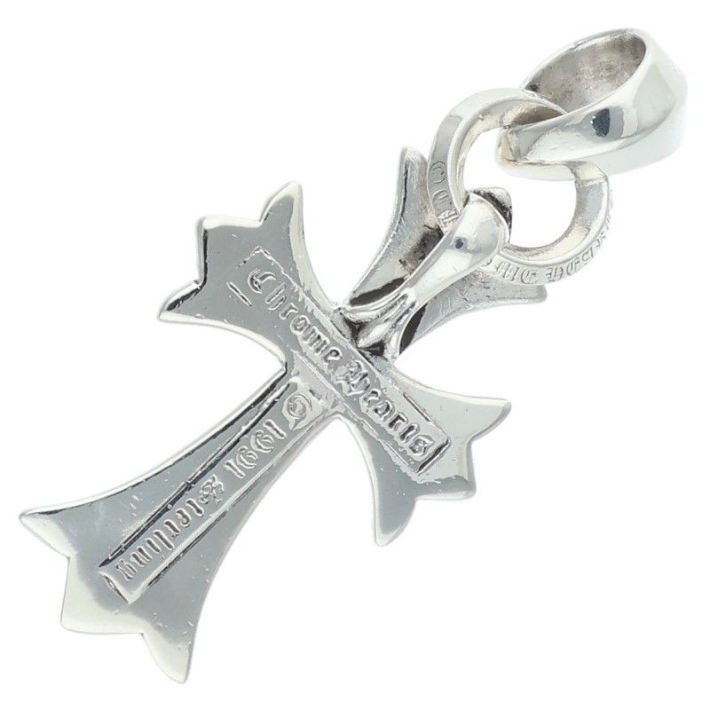 Chrome Hearts CH Crs Sml Bale Small CH Cross Silver Necklace Top — view 2