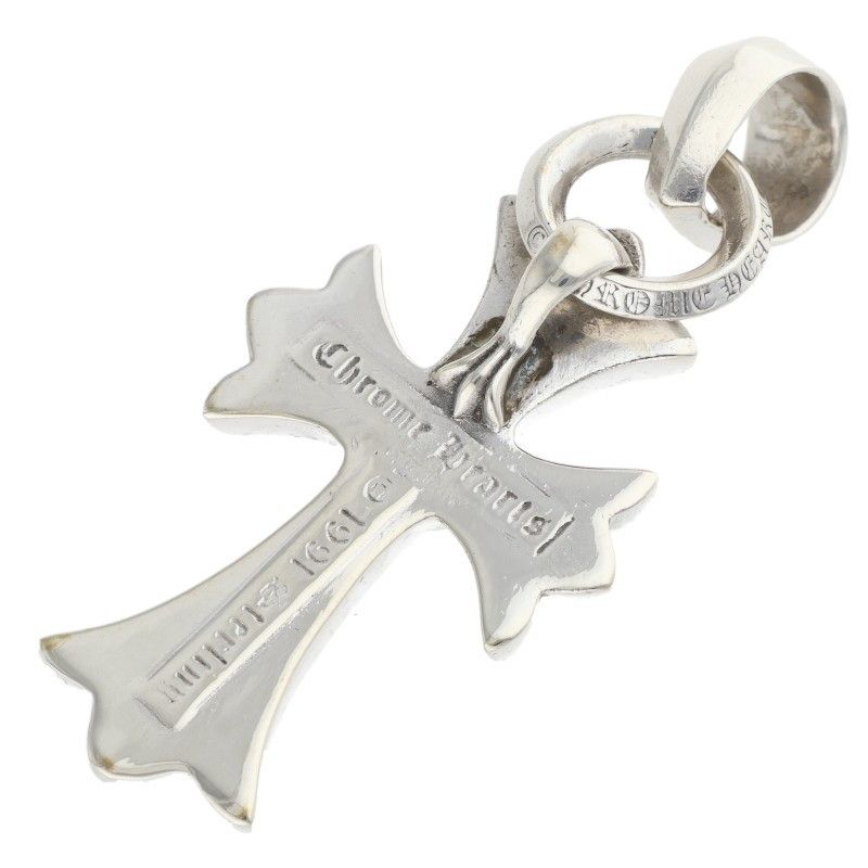 Chrome Hearts CH Crs Sml Bale Small CH Cross Silver Necklace Top — view 2