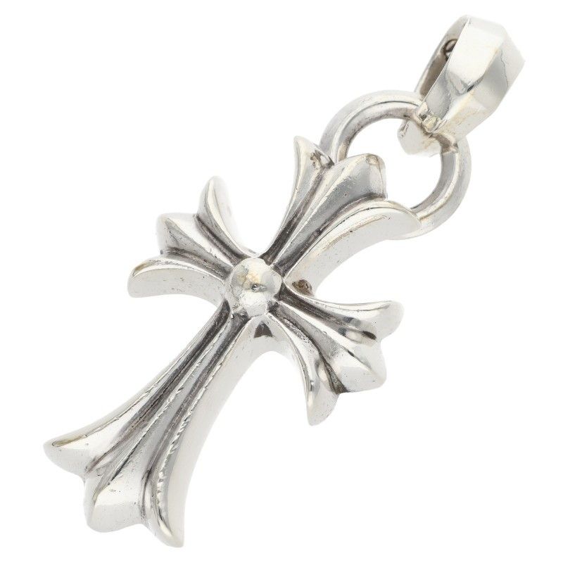 Chrome Hearts CH Crs Sml Bale Small CH Cross Silver Necklace Top