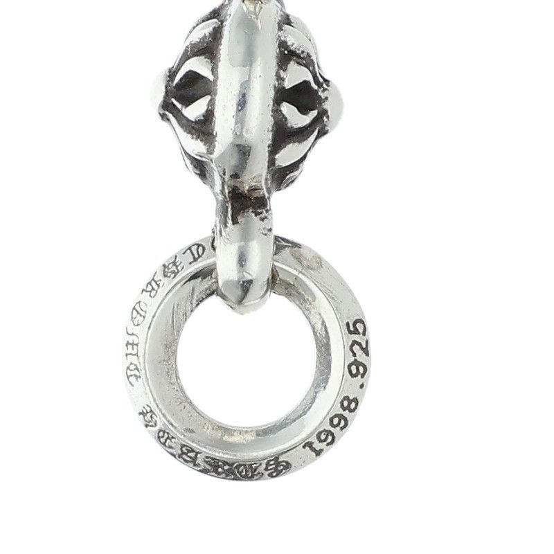 Chrome Hearts Tny CH Crs 1 Ball Tiny CH Cross Charm Silver Necklace Top — view 3