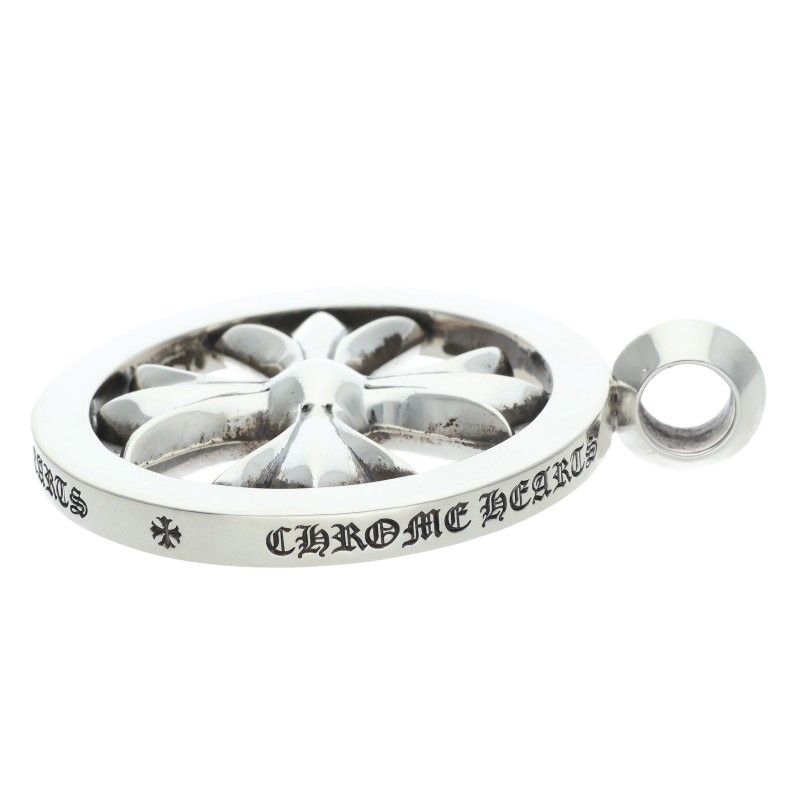 Chrome Hearts CH Plus Medalion CH Medallion Silver Necklace Top — view 4