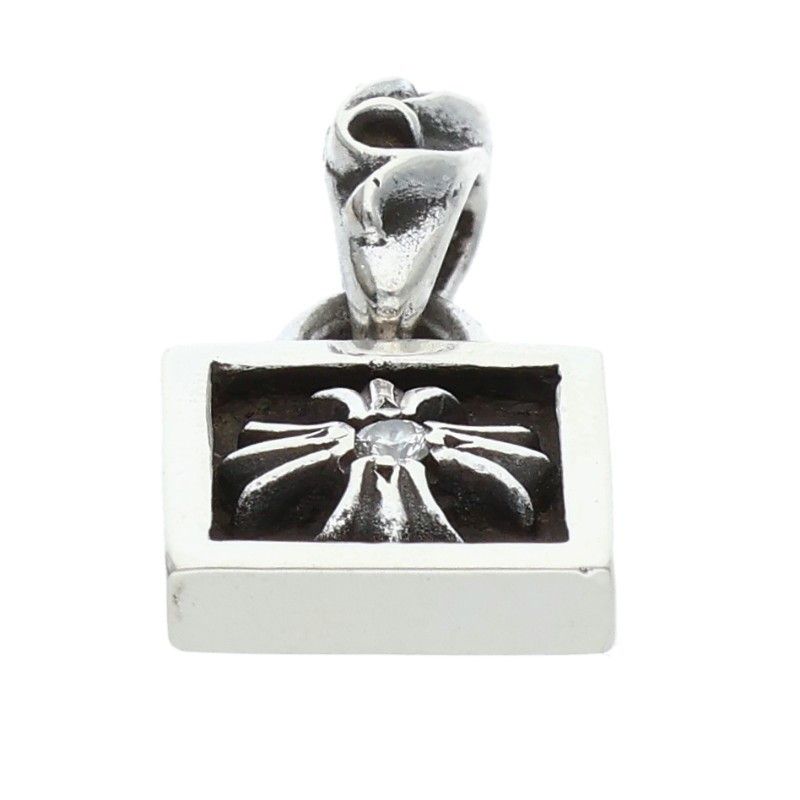 Chrome Hearts Framed CH Plus Charm Silver Necklace Top — view 5