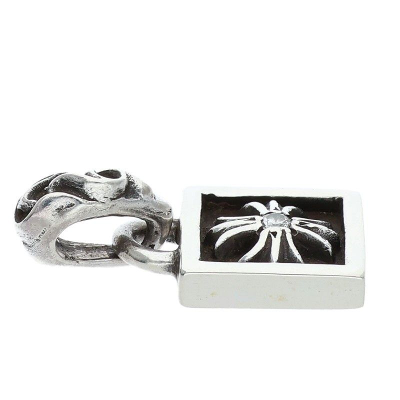 Chrome Hearts Framed CH Plus Charm Silver Necklace Top — view 3
