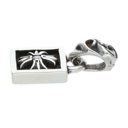 Chrome Hearts Framed CH Plus Charm Silver Necklace Top — view 4