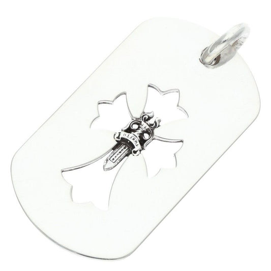 Chrome Hearts Tag Lrg Cross Dagg Cutout Dagger Large Dog Tag Necklace Top