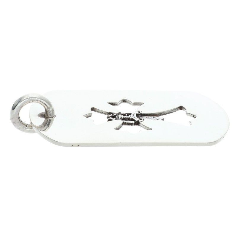 Chrome Hearts Tag Lrg Cross Dagg Cutout Dagger Large Dog Tag Necklace Top — view 4
