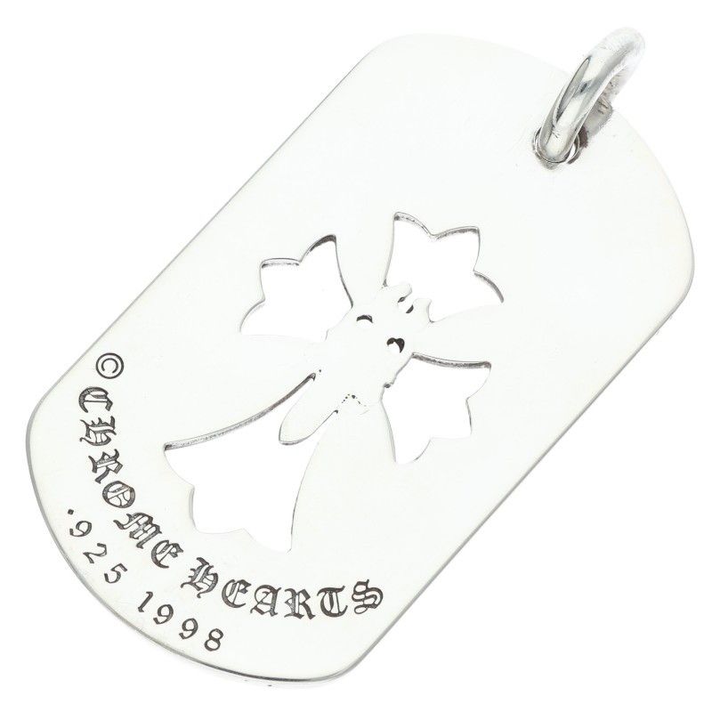 Chrome Hearts Tag Lrg Cross Dagg Cutout Dagger Large Dog Tag Necklace Top — view 2