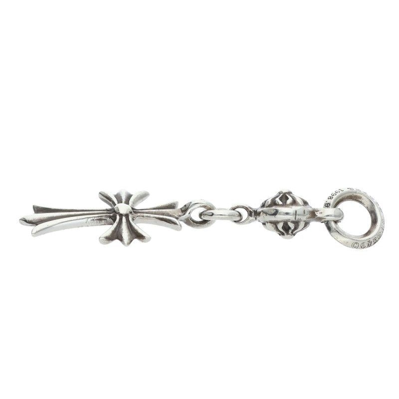 Chrome Hearts Tny CH Crs 1 Ball Tiny CH Cross Charm Silver Necklace Top — view 5