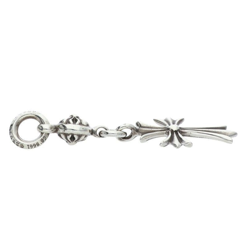 Chrome Hearts Tny CH Crs 1 Ball Tiny CH Cross Charm Silver Necklace Top — view 4