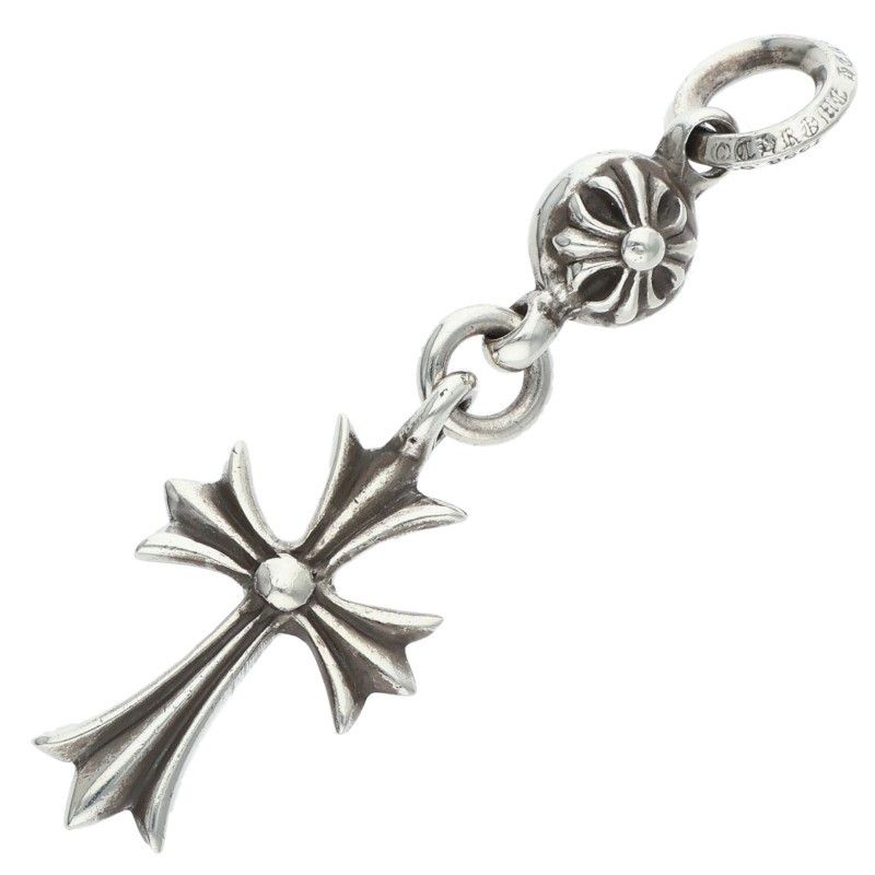 Chrome Hearts Tny CH Crs 1 Ball Tiny CH Cross Charm Silver Necklace Top