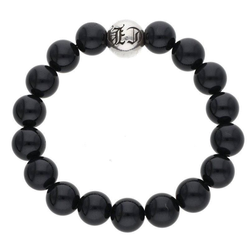 Chrome Hearts 10 mm Bead Bracelet MM Black Tourmaline Beads — view 2