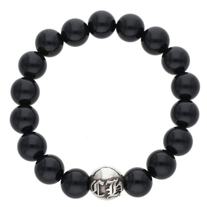 Chrome Hearts 10 mm Bead Bracelet MM Black Tourmaline Beads