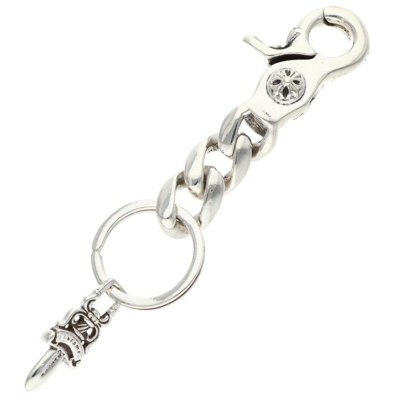 Chrome Hearts Clp Chn Classic-s Short Classic Link Silver Key Chain Key Holder