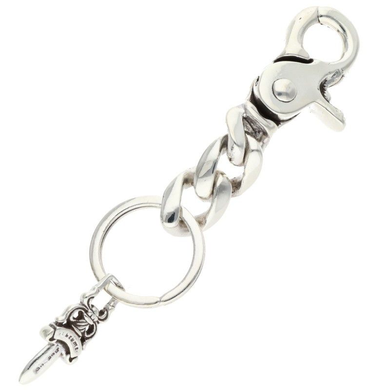 Chrome Hearts Clp Chn Classic-s Short Classic Link Silver Key Chain Key Holder — view 2