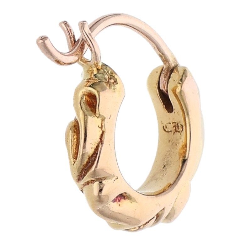 Chrome Hearts 22k Tny Hoop Scrl 22k Thai Nice Kroll Gold Earrings — view 2