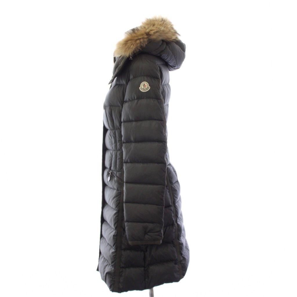 Moncler Hermifur Down Jacket Coat Long Hoodie Rakuenfa 0 Gray — view 2
