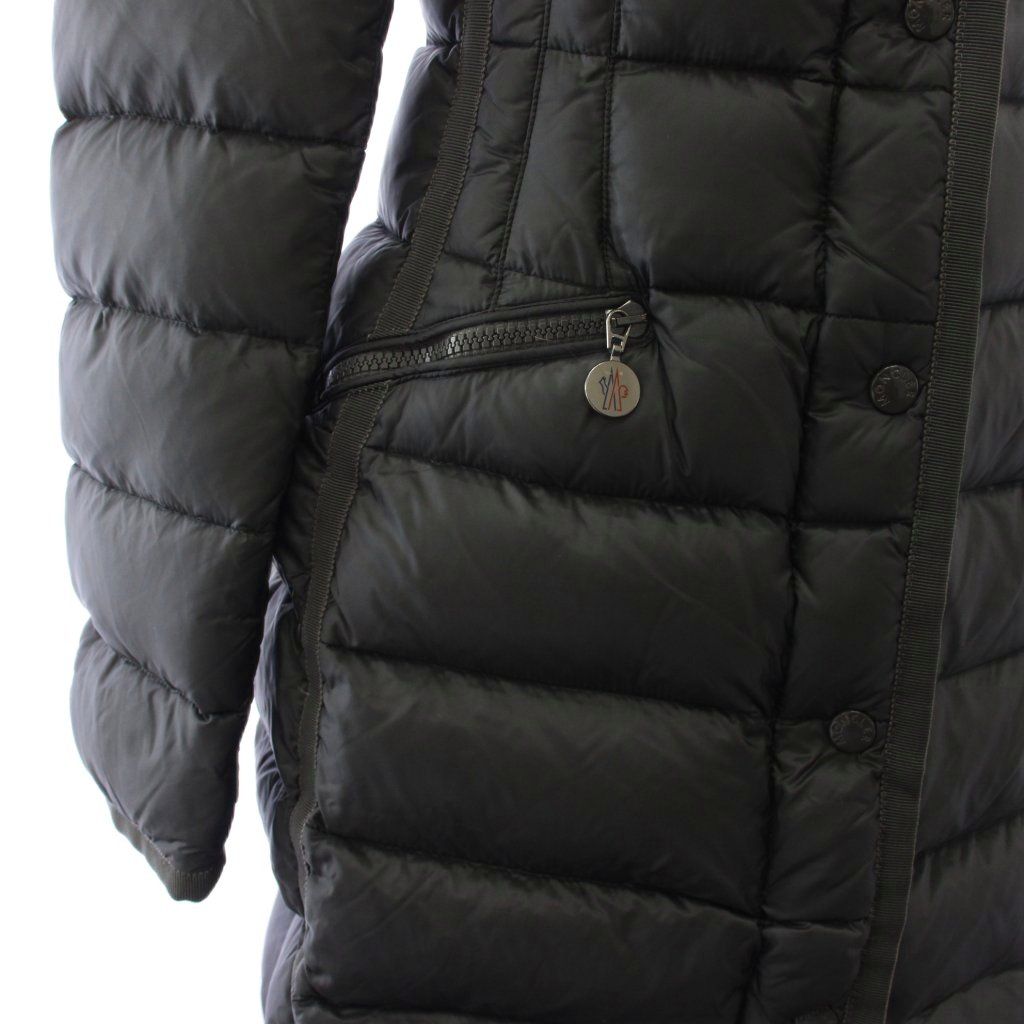 Moncler Hermifur Down Jacket Coat Long Hoodie Rakuenfa 0 Gray — view 5