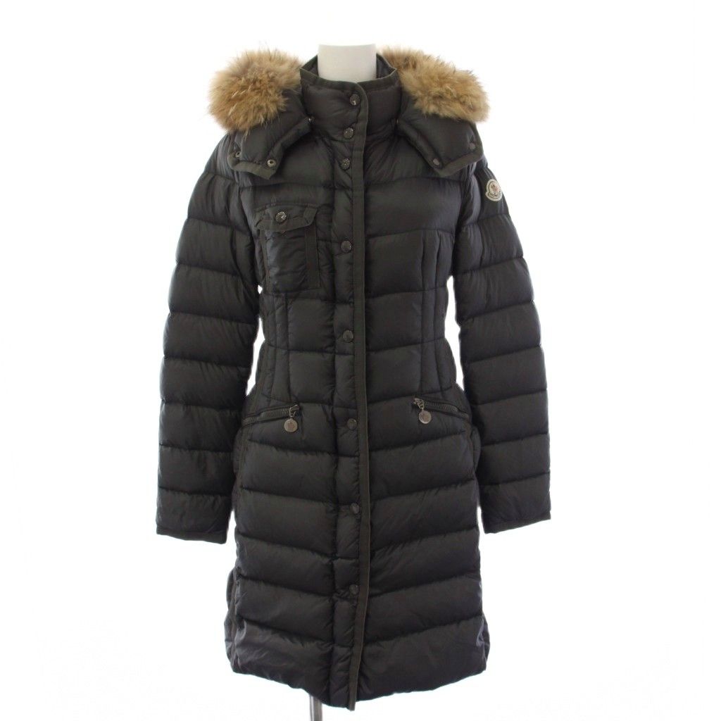 Moncler Hermifur Down Jacket Coat Long Hoodie Rakuenfa 0 Gray