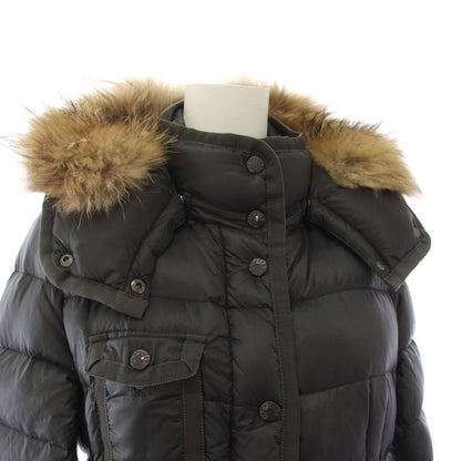 Moncler Hermifur Down Jacket Coat Long Hoodie Rakuenfa 0 Gray — view 4