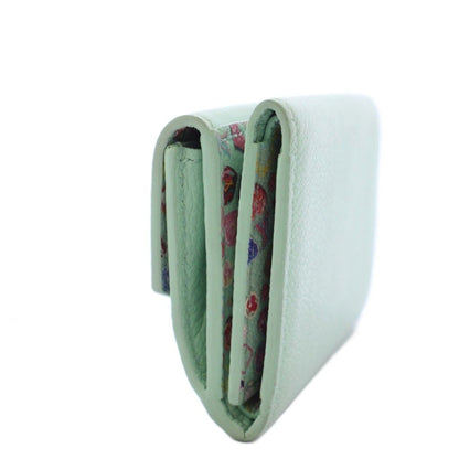 Louis Vuitton Portefeuille Lock Mini Trifold Wallet Leather Mist Green KH — view 2