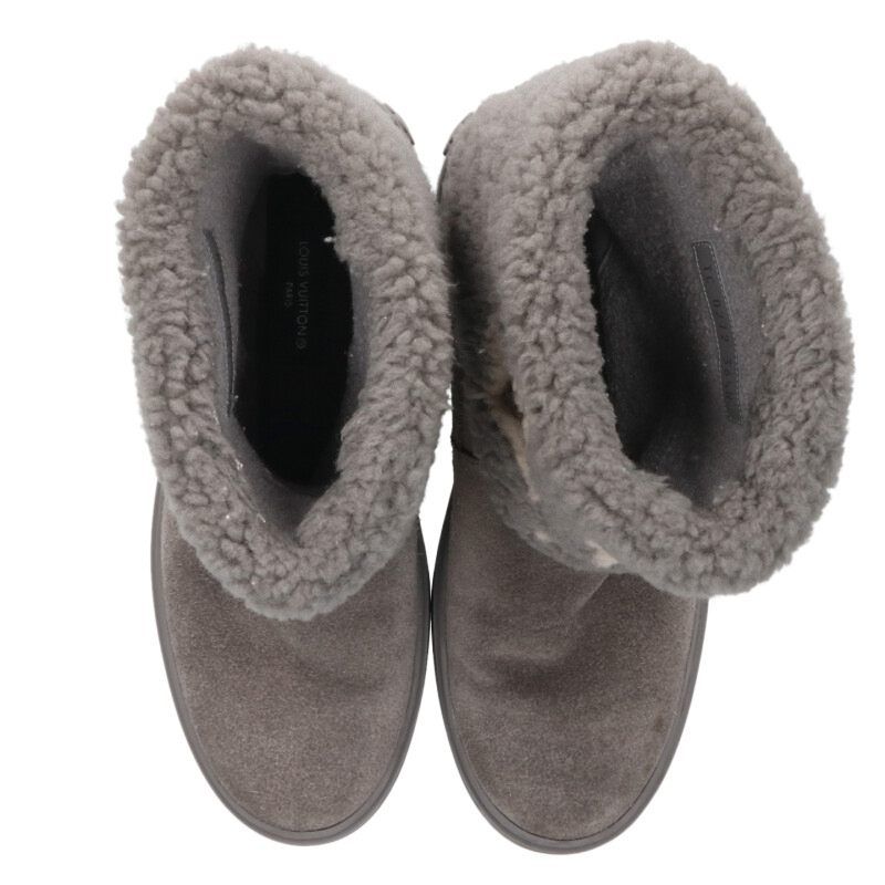 Louis Vuitton Line Monogram Shearling Suede Boots — view 4