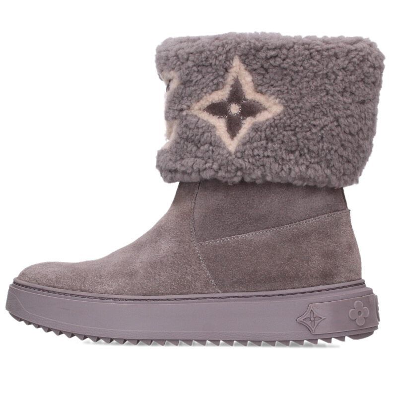 Louis Vuitton Line Monogram Shearling Suede Boots
