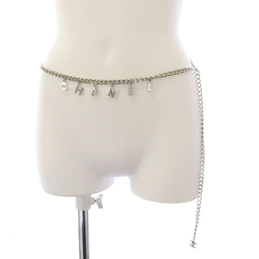 Chanel CC Logo Chain Belt Silver Color KH