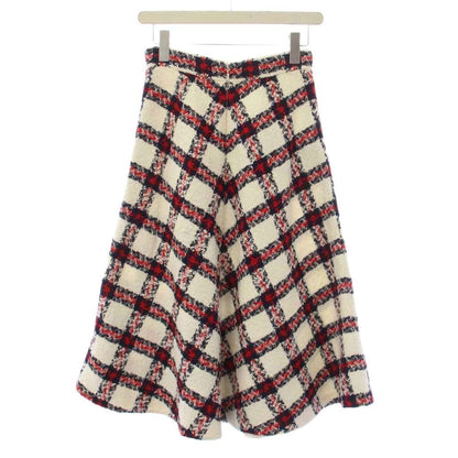 Gucci Suit Stand Collar Jacket Skirt Check Tweed 38 White Red Zaglk — view 6