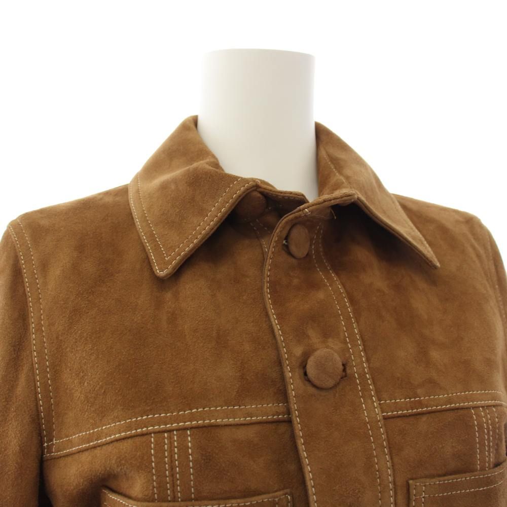 Celine Trucker Jacket in Suede 36 Brown — view 4