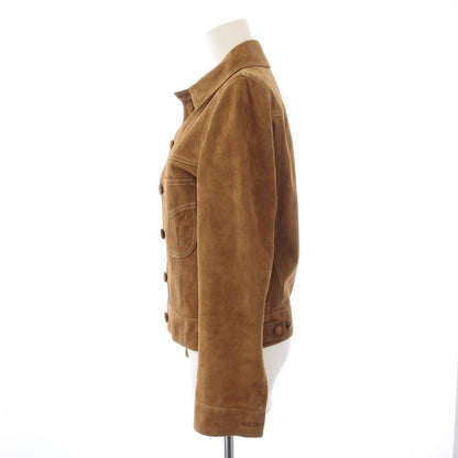 Celine Trucker Jacket in Suede 36 Brown — view 2