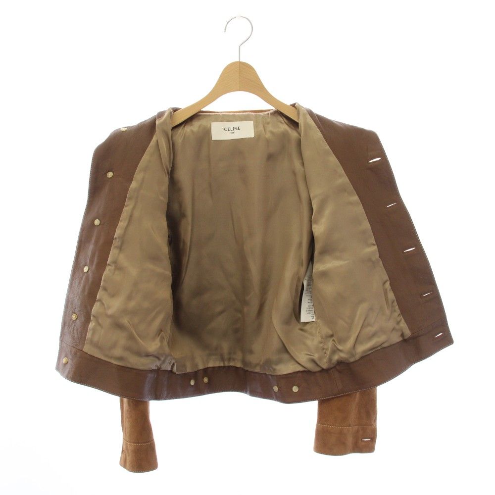 Celine Trucker Jacket in Suede 36 Brown — view 6