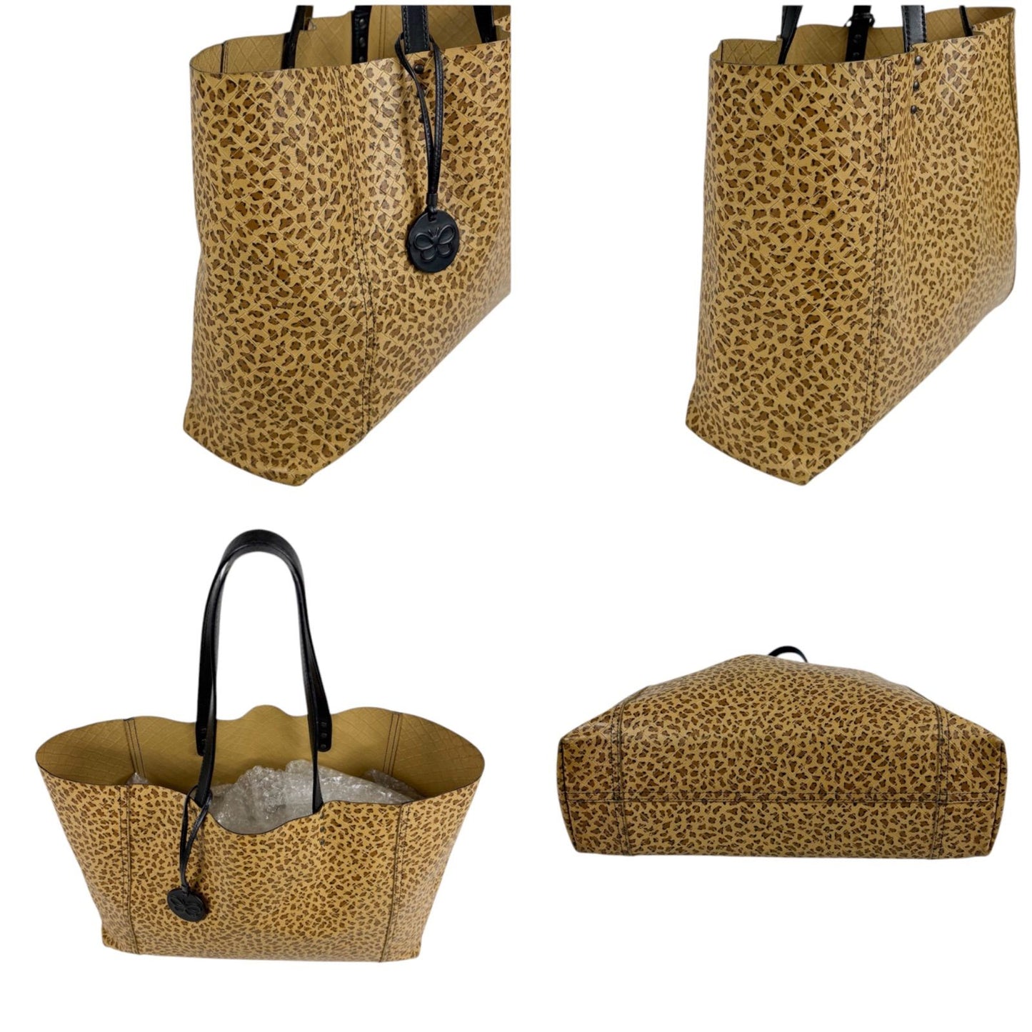 Bottega Veneta Intreccio Mirage Tote Leopard Brown Beige Butterfly Charm — view 3
