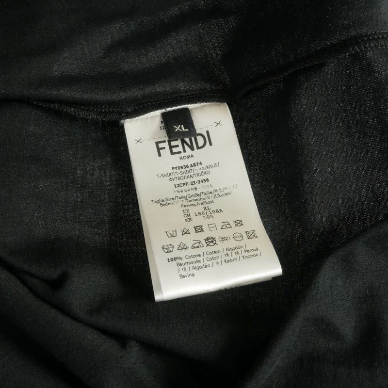 Fendi Staff Only Print Crew Neck T-Shirt Short Sleeve XL Black — view 8