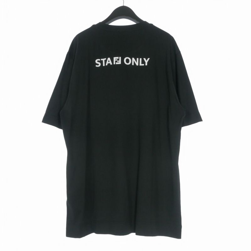 Fendi Staff Only Print Crew Neck T-Shirt Short Sleeve XL Black — view 2