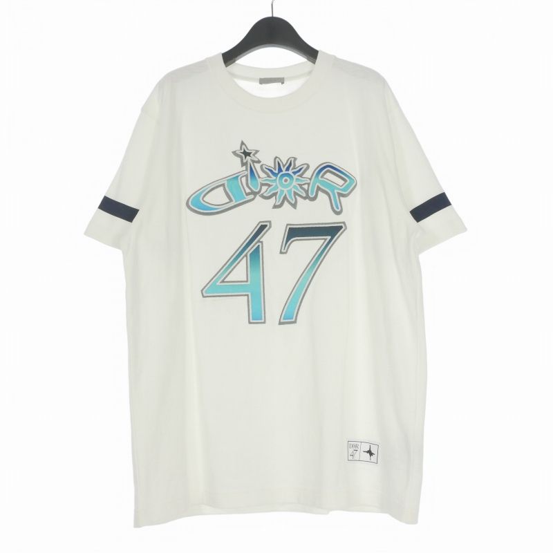 Dior Lewis Hamilton Crew Neck T-Shirt Short Sleeve XL White Blue