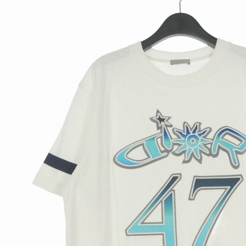 Dior Lewis Hamilton Crew Neck T-Shirt Short Sleeve XL White Blue — view 3