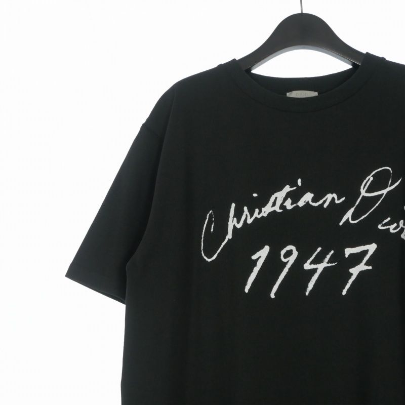 Dior Handwritten Logo Crew Neck T-Shirt Short Sleeve Black — view 3
