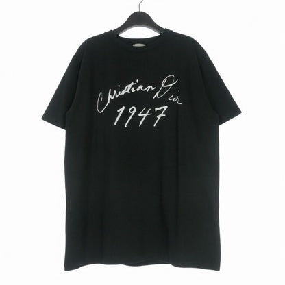 Dior Handwritten Logo Crew Neck T-Shirt Short Sleeve Black