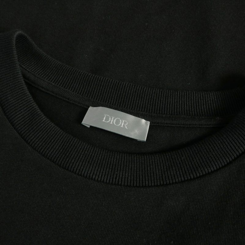 Dior Handwritten Logo Crew Neck T-Shirt Short Sleeve Black — view 6