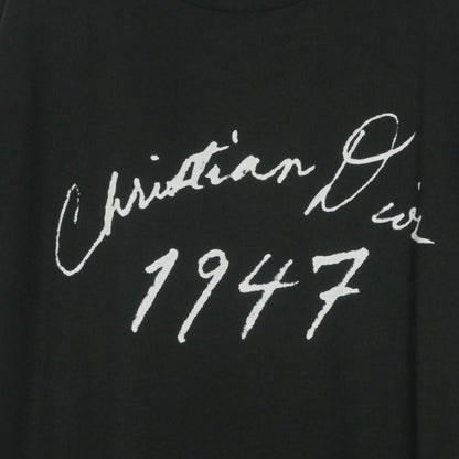 Dior Handwritten Logo Crew Neck T-Shirt Short Sleeve Black — view 5