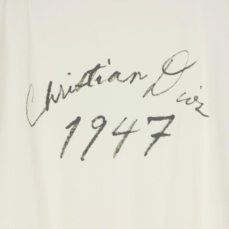 Dior Handwritten Logo Crew Neck T-Shirt Short Sleeve White — view 5
