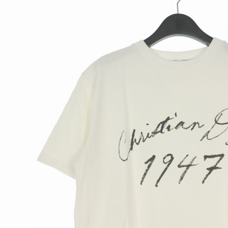 Dior Handwritten Logo Crew Neck T-Shirt Short Sleeve White — view 3