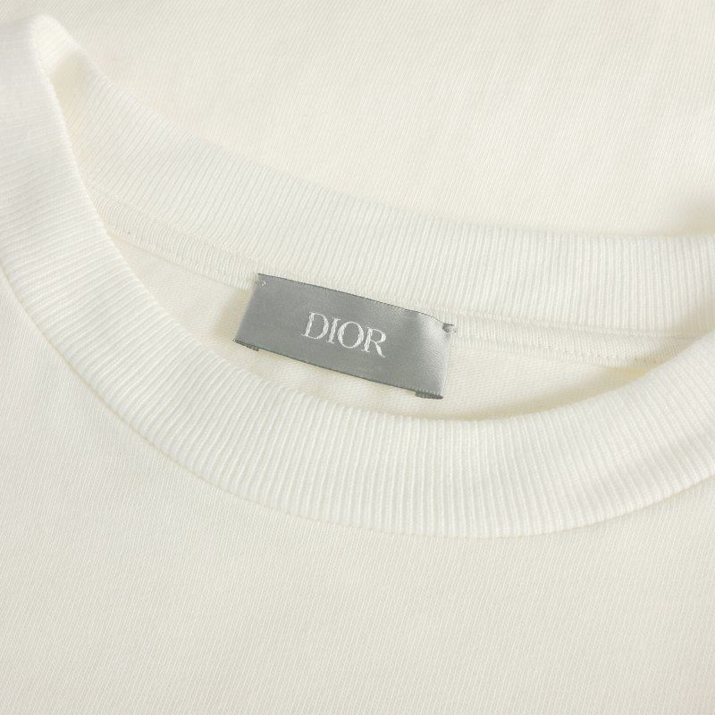 Dior Handwritten Logo Crew Neck T-Shirt Short Sleeve White — view 6