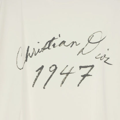 Dior Handwritten Logo Crew Neck T-Shirt Short Sleeve White — view 5