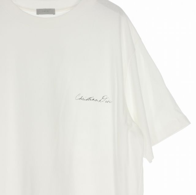 Dior Handwritten Ringflower Crew Neck T-Shirt Short Sleeve White — view 3